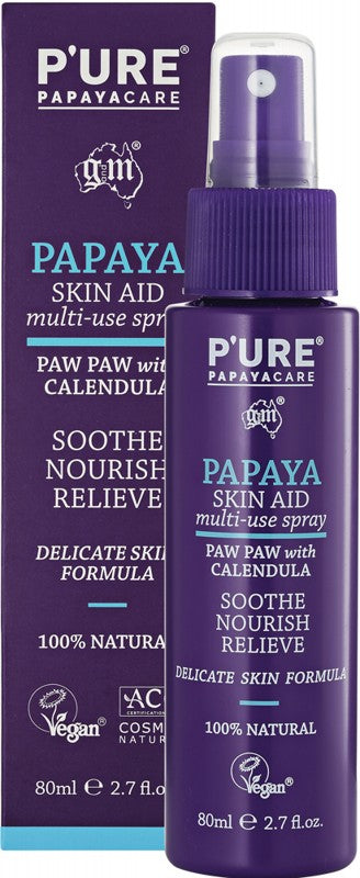 P'URE PAPAYACARE Papaya Skin Aid Multi-Use Spray  Paw Paw With Calendula 80ml