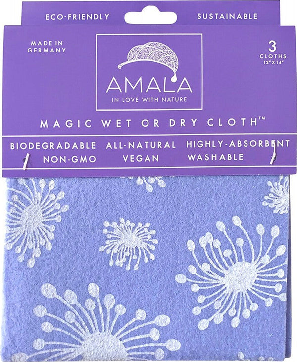 AMALA Magic Wet Or Dry Cloth  100% Biodegradable 3 Pack