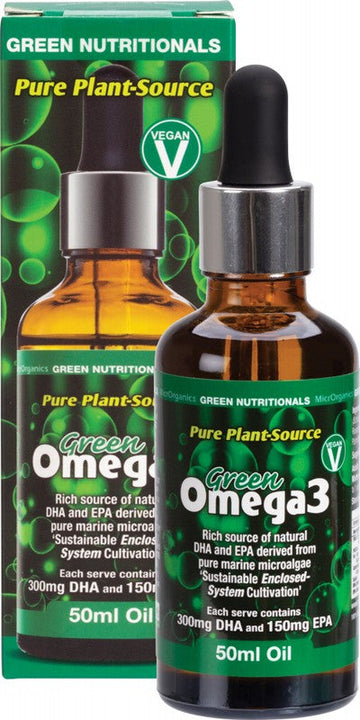 Green Nutritionals Green Omega3 Vegan Drops 300mg DHA+150mg EPA 50ml