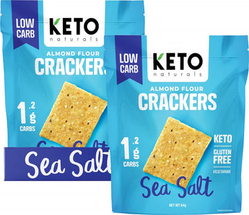 KETO NATURALS Almond Flour Crackers  Sea Salt 8x64g
