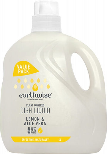 EARTHWISE Dish Liquid  Lemon & Aloe Vera 4L