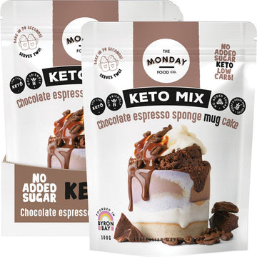 THE MONDAY FOOD CO Keto Mug Cake Mix  Chocolate Espresso Sponge 6x100g