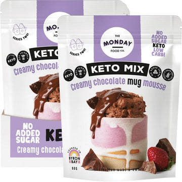 THE MONDAY FOOD CO Keto Mug Cake Mix  Creamy Chocolate Mousse 6x80g