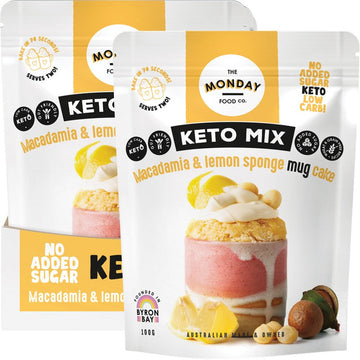 THE MONDAY FOOD CO Keto Mug Cake Mix  Macadamia & Lemon Sponge 6x100g