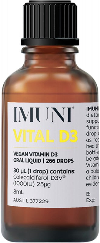 IMUNI Vital D3 Vegan Vitamin D3 Oral Liquid 8ml