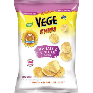 Vege Chips Vege Chips Sea Salt & Vinegar 6x100g