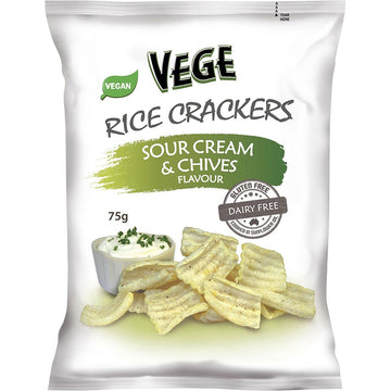 Vege Chips Vege Rice Crackers Sour Cream & Chives 5x75g