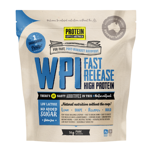 Protein Supplies Australia WPI Whey Protein Isolate Pure Unflavoured 1kg