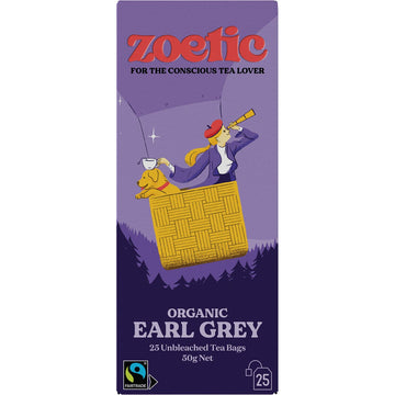 Zoetic Organic Unbleached Tea Bags Earl Grey 6x25pk